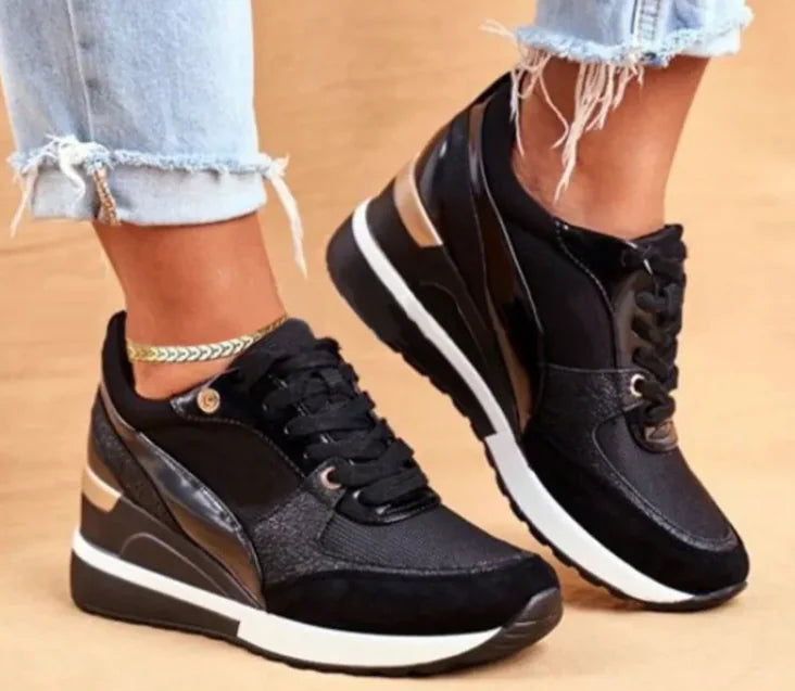 Color Matching Spring Low Cut Daily Black Breathable Female Round Toe Women's Shoes