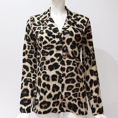 Leopard Print Chiffon Blouse