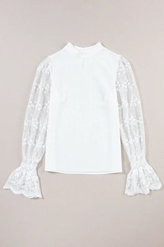 White Blouse with Contrast Lace