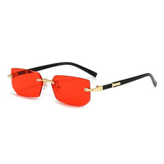 Rimless Sunglasses Rectangle Fashion