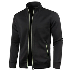 Men Zipper Jackets Standing Collar